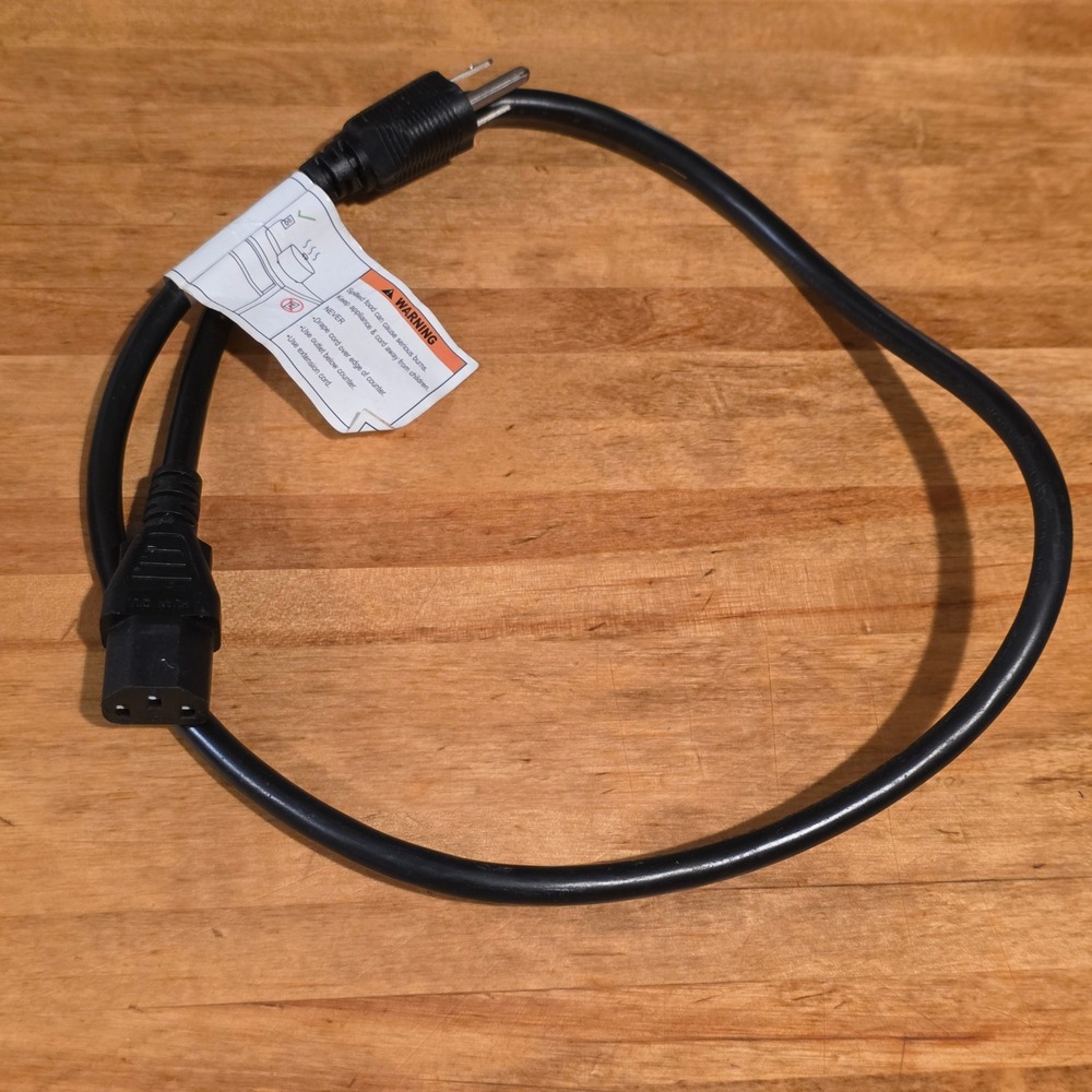 Replacement Plug for Instant Pot 3-Prong Power Cord Black